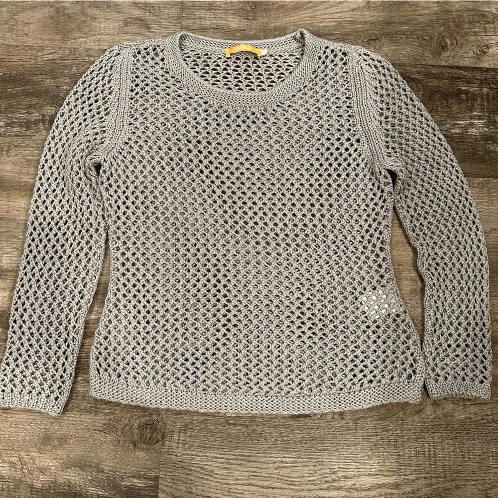 Biba Gray Mesh Knit Top‎